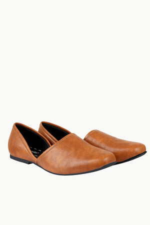 Mens Solid Brown Juttis