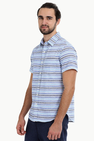 Men's Stripe Print Knit Shirt