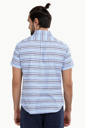 Men's Stripe Print Knit Shirt