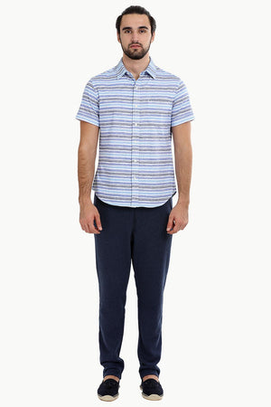 Men's Stripe Print Knit Shirt