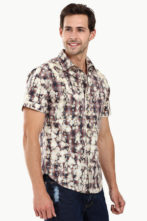 Men's Western Dyed Check Shirt
