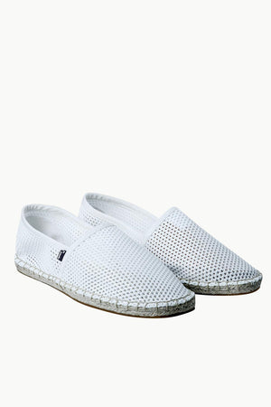 Men's White Mesh Basque Espadrilles