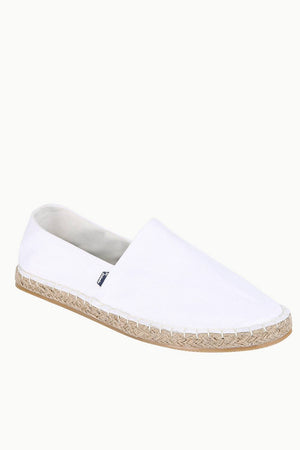 Men's White Solid Espadrilles