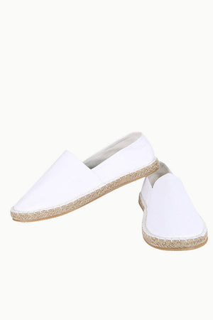 Men's White Solid Espadrilles