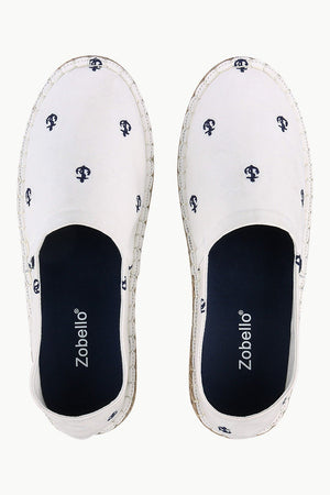 Mens Beige Anchor Espadrilles