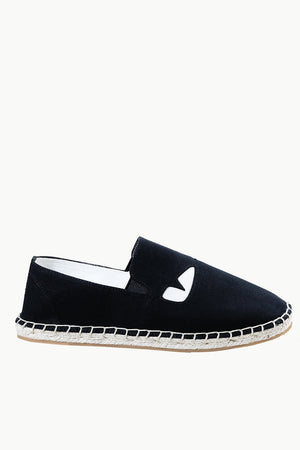 Mens Black Eye Patched Espadrilles