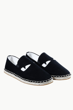 Mens Black Eye Patched Espadrilles
