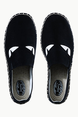 Mens Black Eye Patched Espadrilles