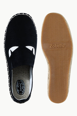 Mens Black Eye Patched Espadrilles