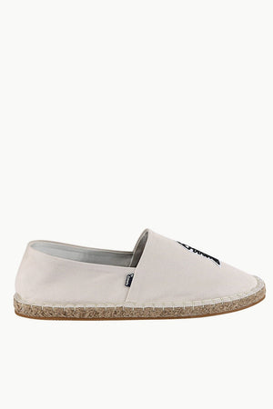 Mens Embroidered Oatmeal Espadrilles