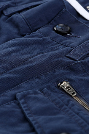 Mens Navy Cuff Jogger Cargo Pants