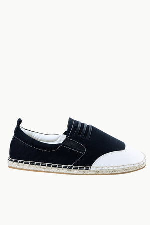 Mens Padded Leather Stripes Espadrilles