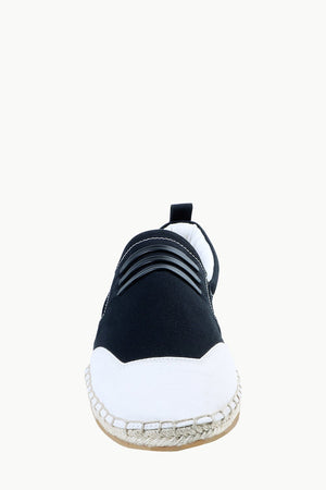 Mens Padded Leather Stripes Espadrilles