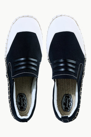 Mens Padded Leather Stripes Espadrilles