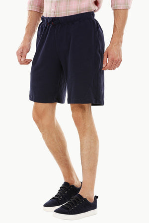 Mens Pique Knit Navy Workout Shorts