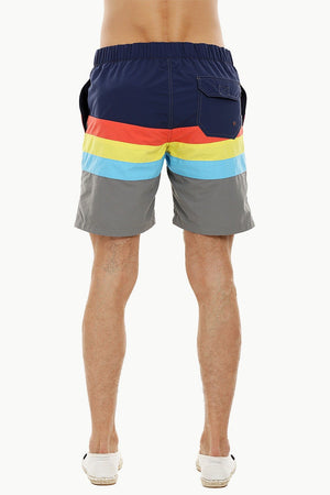 Mens Sporty Multicolour Quickdry Swimshorts