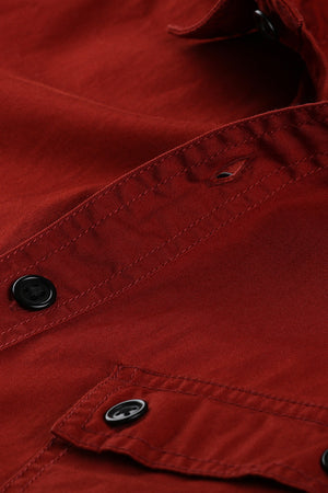 Military Style Twill Shirt With Epaulets