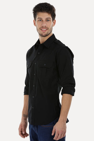 Army Styled Stretchable Shirt