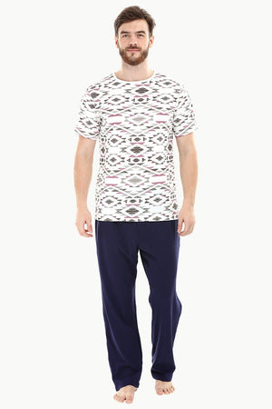 Navy Brushed Knit Pyjamas