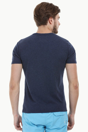 Navy Parrot Embroidered T-Shirt
