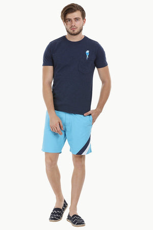 Navy Parrot Embroidered T-Shirt