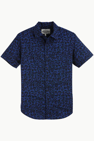 Navy Printed Holiday Shirt