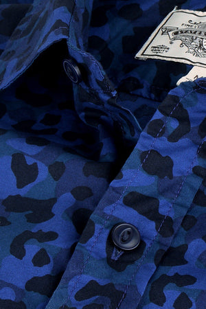 Navy Printed Holiday Shirt