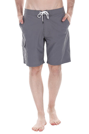Solid Quick Dry Board Shorts With Side Pockets