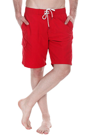 Solid Quick Dry Board Shorts With Side Pockets