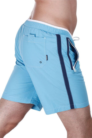Swim shorts with zipper side pockets