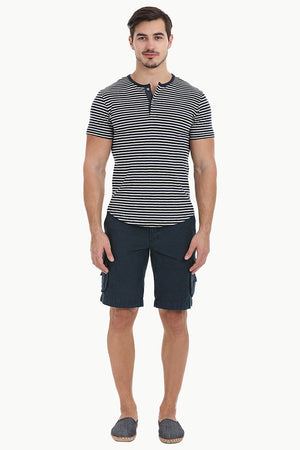 Striped Henley With Oval Bottom