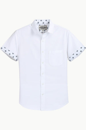 Oxford Ikat Print Detail Shirt