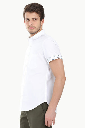 Oxford Ikat Print Detail Shirt