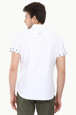 Oxford Ikat Print Detail Shirt