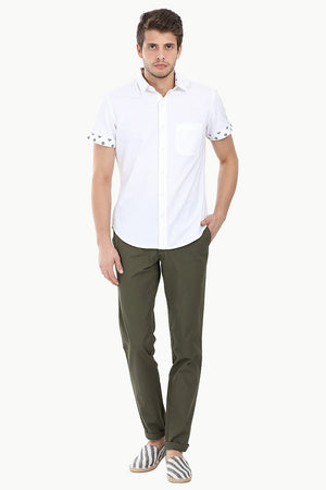 Oxford Ikat Print Detail Shirt