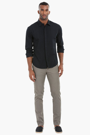 Tuxedo Styled Pintuck Shirt