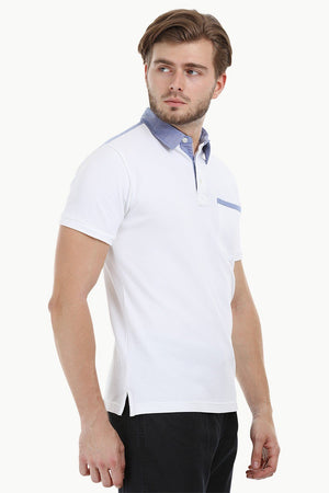 Pique White Polo T-shirt