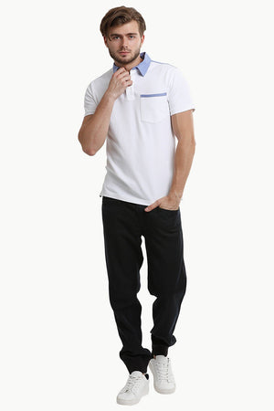 Pique White Polo T-shirt