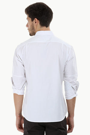 Solid Shirt with Pleated Pockets