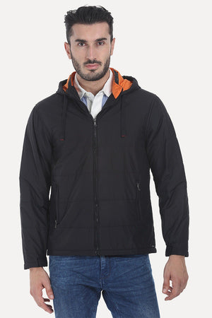 Solid Poly Padded Full Sleeves Jacket