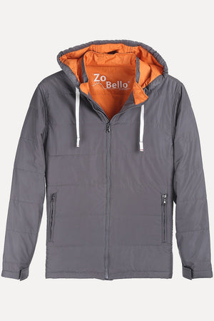 Solid Poly Padded Full Sleeves Jacket