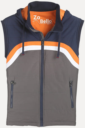 Padded Poly Sleeveless Hooded Jacket