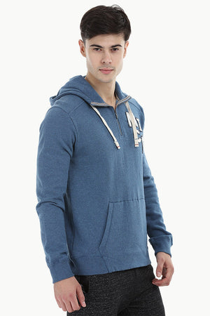Embroidered Popover Zip Hoodie