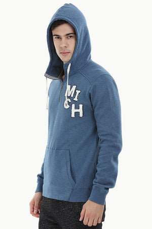 Embroidered Popover Zip Hoodie