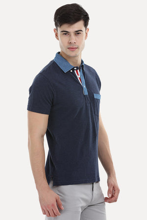 Polo T-Shirt with Contrast Placket