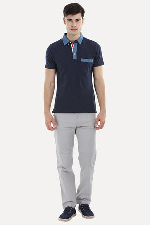 Polo T-Shirt with Contrast Placket