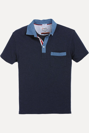 Polo T-Shirt with Contrast Placket