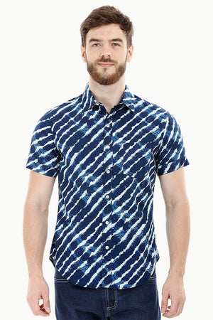 Printed Navy Holiday Summer Shirt