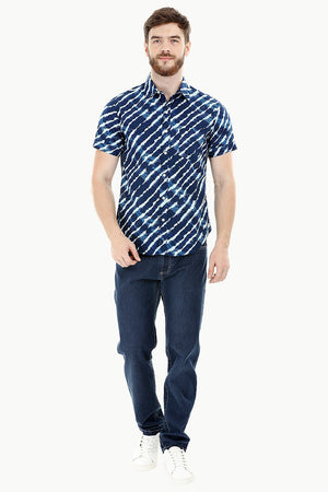 Printed Navy Holiday Summer Shirt