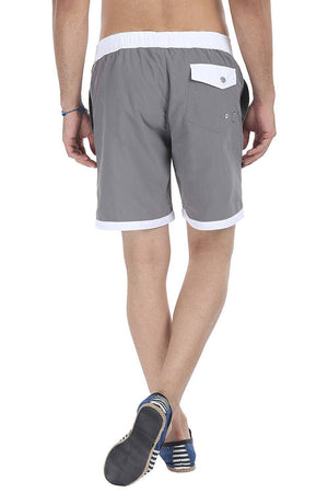 Dual Color Block Nylon Swim Shorts